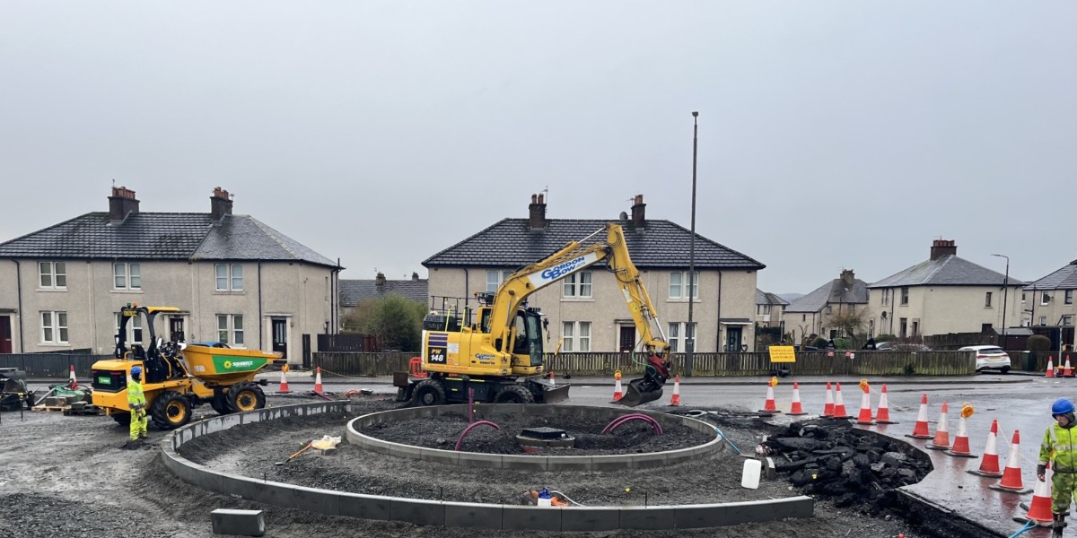 Banner image for 'Roadworks underway in Haggs and Banknock to improve safety and unlock new housing development'