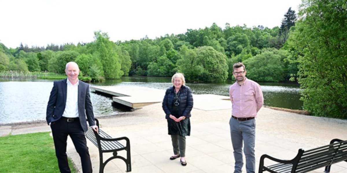 Banner image for 'Investment in local parks continued with £306,000 community-led improvements completed at Kinneil Estate and Callendar Park'