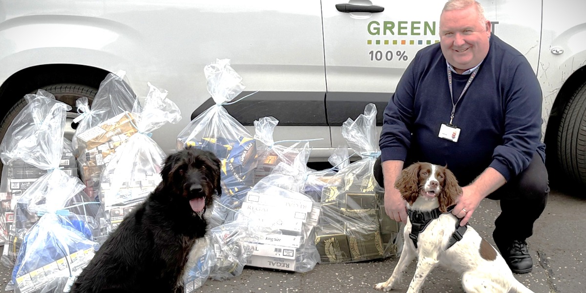 📷 Environmental and Trading Standards Manager David Gray joins Boo and Rosie following the successful seizures.