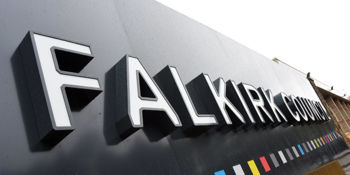 📷 Falkirk Council sign at the Foundry. 
