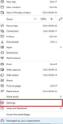 Screen Shot showing settings options