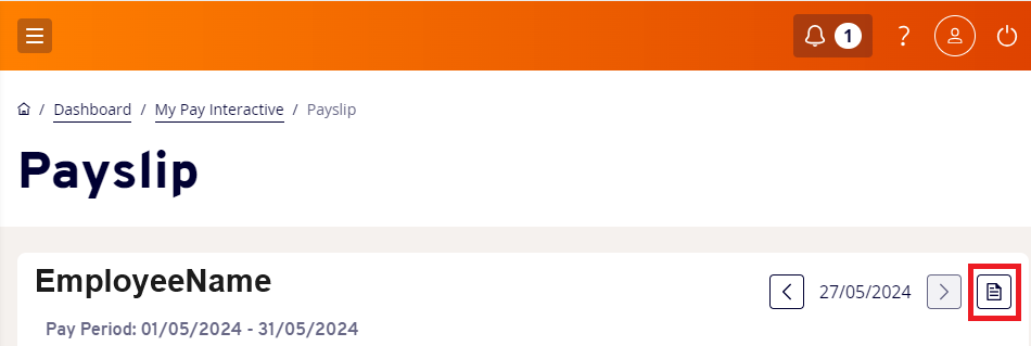 Select the document icon in MyView