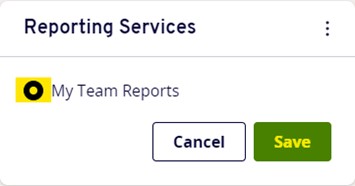 4. Select “My Team Reports” and click save: