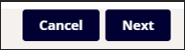 Highlighting that there is a cancel and next button located in the bottom right hand corner of the My Team Absence screen